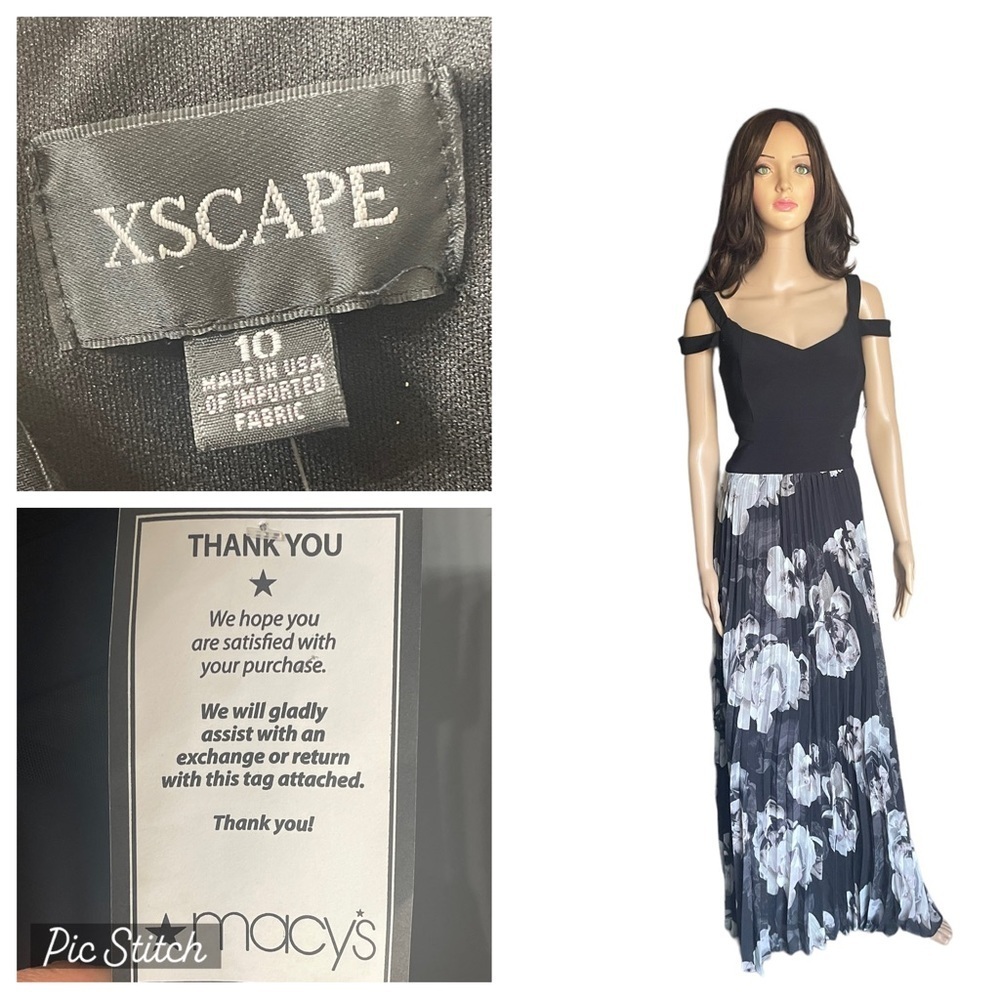 XScape Womens pleated off-shoulder dress size 10